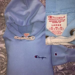baby blue champion hoodie